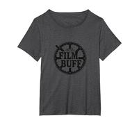 Logo della Bobina del Film Film Buff Cinephile Maglietta, Donna Plus-Size, Grigio Scuro, 6X
