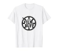 Logo della Bobina del Film Film Buff Cinephile Maglietta, Uomo, Bianco, 3XL