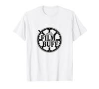 Logo della Bobina del Film Film Buff Cinephile Maglietta, Uomo, Bianco, L