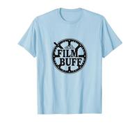 Logo della Bobina del Film Film Buff Cinephile Maglietta, Uomo, Celeste, L