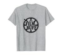 Logo della Bobina del Film Film Buff Cinephile Maglietta, Uomo, Grigio Melange, L