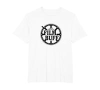 Logo della Bobina del Film Film Buff Cinephile Maglietta, Uomo Taglie Grandi, Bianco, 4X Tall
