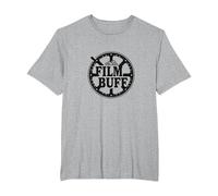 Logo della Bobina del Film Film Buff Cinephile Maglietta, Uomo Taglie Grandi, Grigio Melange, 2X Tall