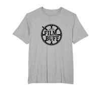 Logo della Bobina del Film Film Buff Cinephile Maglietta, Uomo Taglie Grandi, Grigio Melange, 6X Tall