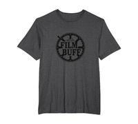 Logo della Bobina del Film Film Buff Cinephile Maglietta, Uomo Taglie Grandi, Grigio Scuro, 2X Tall