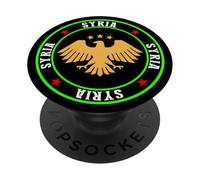 Logo della Siria, Siria, bandiera della Siria, bandiera della Siria. PopSockets PopGrip Adesivo