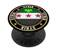 Logo della Siria, Siria, bandiera della Siria, bandiera della Siria. PopSockets PopGrip Adesivo