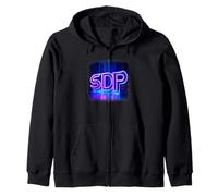 Logo futuristico SDP Felpa con Cappuccio