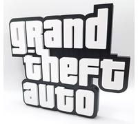 Logo GTA 22 CM Grand Theft Auto Videogames Deco Playstation PS5 Loghi 3D Print