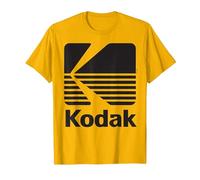 Logo Kodak Vintage Anni '80 - Nero Maglietta, Uomo, Oro Brillante, L