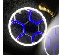 Logo luminoso del calcio, stanza del ragazzo/ragazza, decorazione del negozio di articoli sportivi, regalo di compleanno, luce LED a bassa energia, può essere posizionato piatto o appeso alla parete
