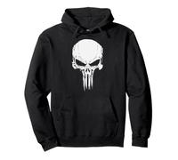 Logo Marvel The Punisher Classic Skull White Felpa con Cappuccio