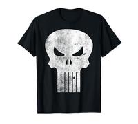 Logo Marvel The Punisher, classica grafica retrò a forma di teschio Maglietta