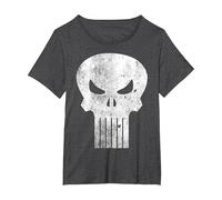 Logo Marvel The Punisher, Classica Grafica retrò a Forma di Teschio Maglietta, Donna Plus-Size, Grigio Scuro, 4X