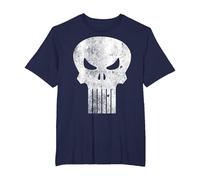 Logo Marvel The Punisher, Classica Grafica retrò a Forma di Teschio Maglietta, Uomo Taglie Grandi, Navy, 5X Tall