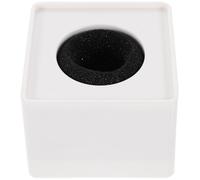 Logo Microfono Intervista Cubo Bianco in ABS Foro 3,9cm | Interno Cotone Regolabile, Incisione su PVC e Sticker Multicolore, Facile da Trasportare