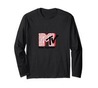Logo MTV con Stampa Rossa su Tutta la Linea Maglia a Manica