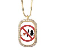 logo nessun fuoco nei gioielli d'oro di cristallo del diamante del pendente della collana