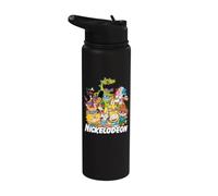 Logo Nickelodeon con tutti i personaggi Stainless Steel Insulated Water Bottle