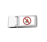 Logo No Burning Fires Art Deco Fashion Slim Money Clip Acciaio Titolare Tasca Portafoglio
