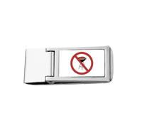 Logo No Cooking Art Deco Fashion Slim Money Clip Acciaio Titolare Tasca Portafoglio