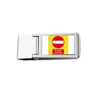 Logo No Entry Stuff Only Art Deco Fashion Slim Money Clip Acciaio Titolare Tasca Portafoglio