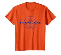 Logo Pan Am Classic Blu Maglietta, Bambini, Arancio, 8 Anni
