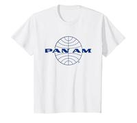 Logo Pan Am Classic Blu Maglietta, Bambini, Bianco, 6 Anni