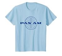 Logo Pan Am Classic Blu Maglietta, Bambini, Celeste, 4 Anni