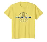Logo Pan Am Classic Blu Maglietta, Bambini, Limone, 10 Anni