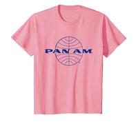 Logo Pan Am Classic Blu Maglietta, Bambini, Rosa, 10 Anni