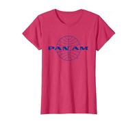 Logo Pan Am Classic Blu Maglietta, Donna, Rosso mélange, S