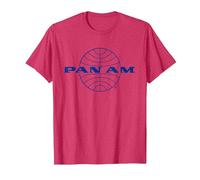 Logo Pan Am Classic Blu Maglietta, Uomo, Rosso mélange, S