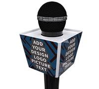 logo personalizzato bandiera microfono personalizzato scatola microfonica trapezoidale più grande (bianco)