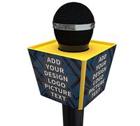 logo personalizzato bandiera microfono personalizzato scatola microfonica trapezoidale più grande (giallo)