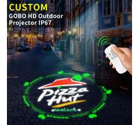 Logo personalizzato Proiettore Gobo a LED Segnale HD Uso interno/esterno Lampada per porta con proiezione di immagini pubblicitarie rotanti impermeabili Ip67