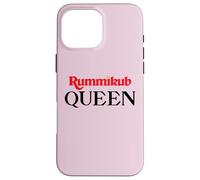 Logo Rummikub Queen con corona reale inchiostro nero nobile Custodia per iPhone 16 Pro Max