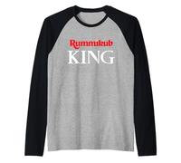 Logo Rummikub Re con Corona Nobile Inchiostro Bianco Maglia con Maniche Raglan