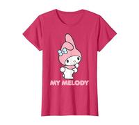 Logo Sanrio My Melody Maglietta, Donna, Rosso mélange, M