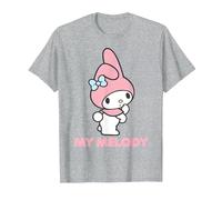 Logo Sanrio My Melody Maglietta, Uomo, Grigio Melange, S