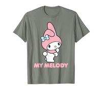 Logo Sanrio My Melody Maglietta, Uomo, Verde Militare mélange, 3XL