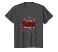 Logo Slipknot Scribble Star Maglietta, Bambini, Grigio Scuro, 8 Anni