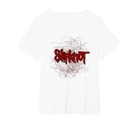 Logo Slipknot Scribble Star Maglietta, Donna Plus-Size, Bianco, 5X