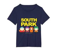 Logo South Park Gang sotto Maglietta, Donna Plus-Size, Navy, 5X