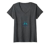 Logo specializzato in Cure respiratorie Breathing Easy Maglietta con Collo a V, Donna, Grigio Scuro, S