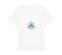 Logo specializzato in Cure respiratorie Breathing Easy Maglietta, Donna Plus-Size, Bianco, 2X