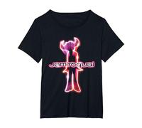Logo Ufficiale Jamiroquai Neon Maglietta, Donna Plus-Size, Nero, 3X