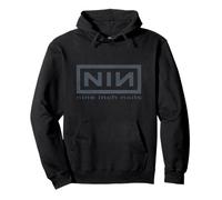 Logo Ufficiale Nine inch Nails Nero su Nero Felpa con Cappuccio