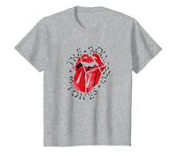 Logo Ufficiale The Rolling Stones HD Maglietta, Bambini, Grigio Melange, 3 Anni