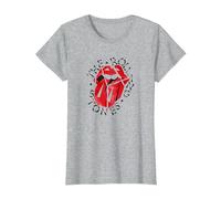 Logo Ufficiale The Rolling Stones HD Maglietta, Donna, Grigio Melange, M